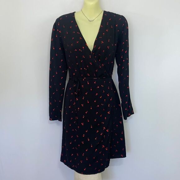 Rails Dress “Lola Metallic Cherries” Wrap Style Nwot Sz XS - Picture 1 of 8